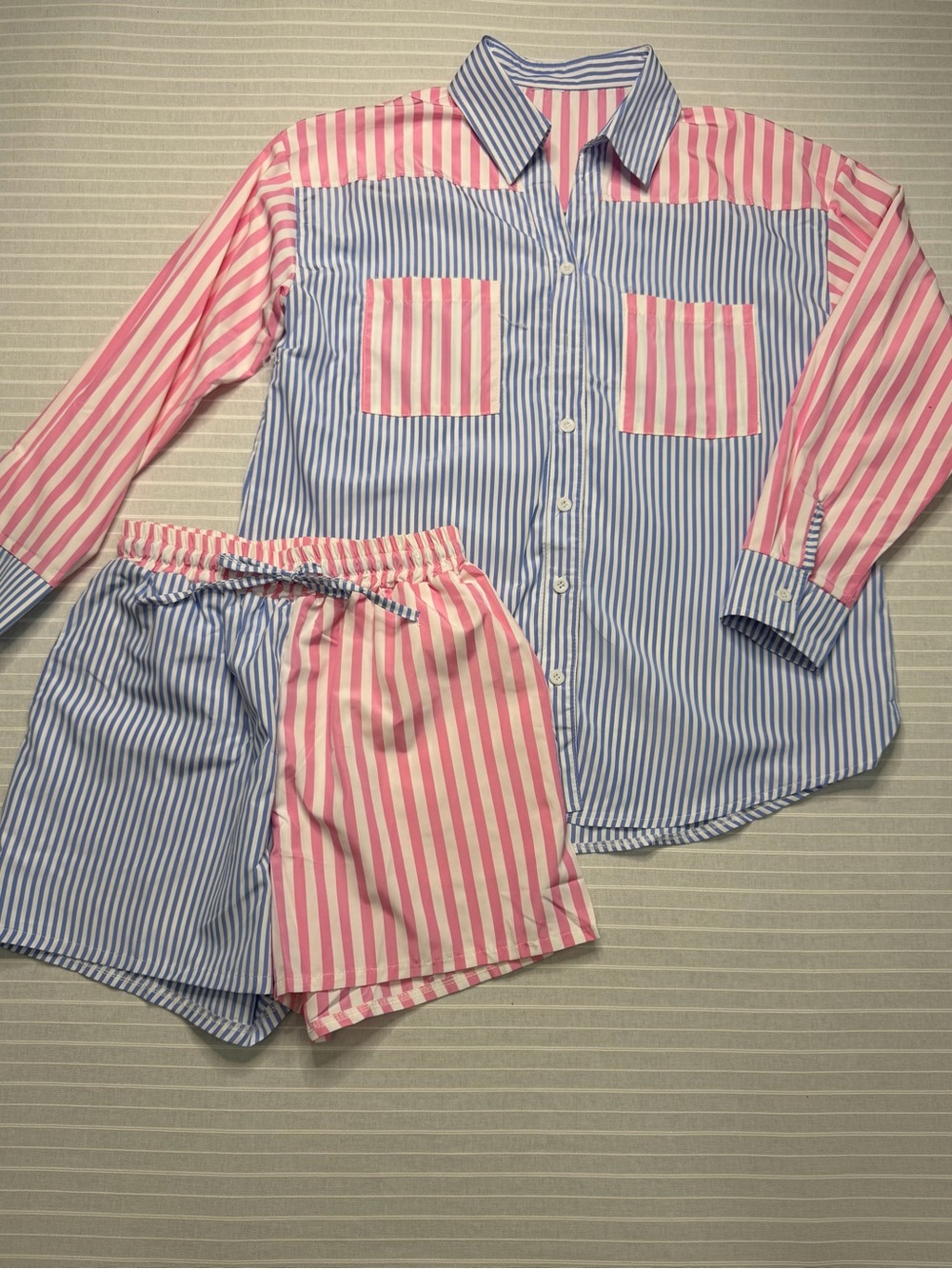 Pink & Blue Striped Two-Piece Set 💕💙